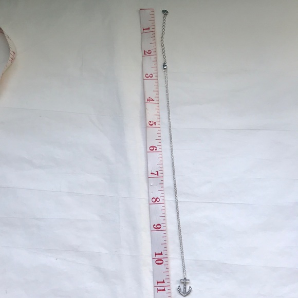 Sterling Silver & diamond Anchor pendant necklace - Picture 6 of 7